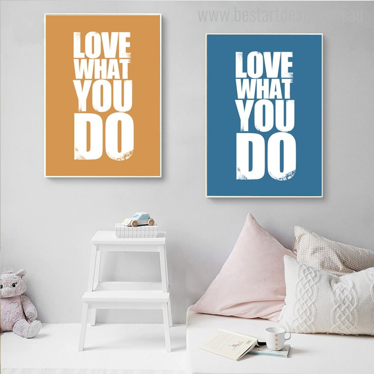 Love What Modern Quotes Painting Canvas Print for Kids Room Wall Equipment