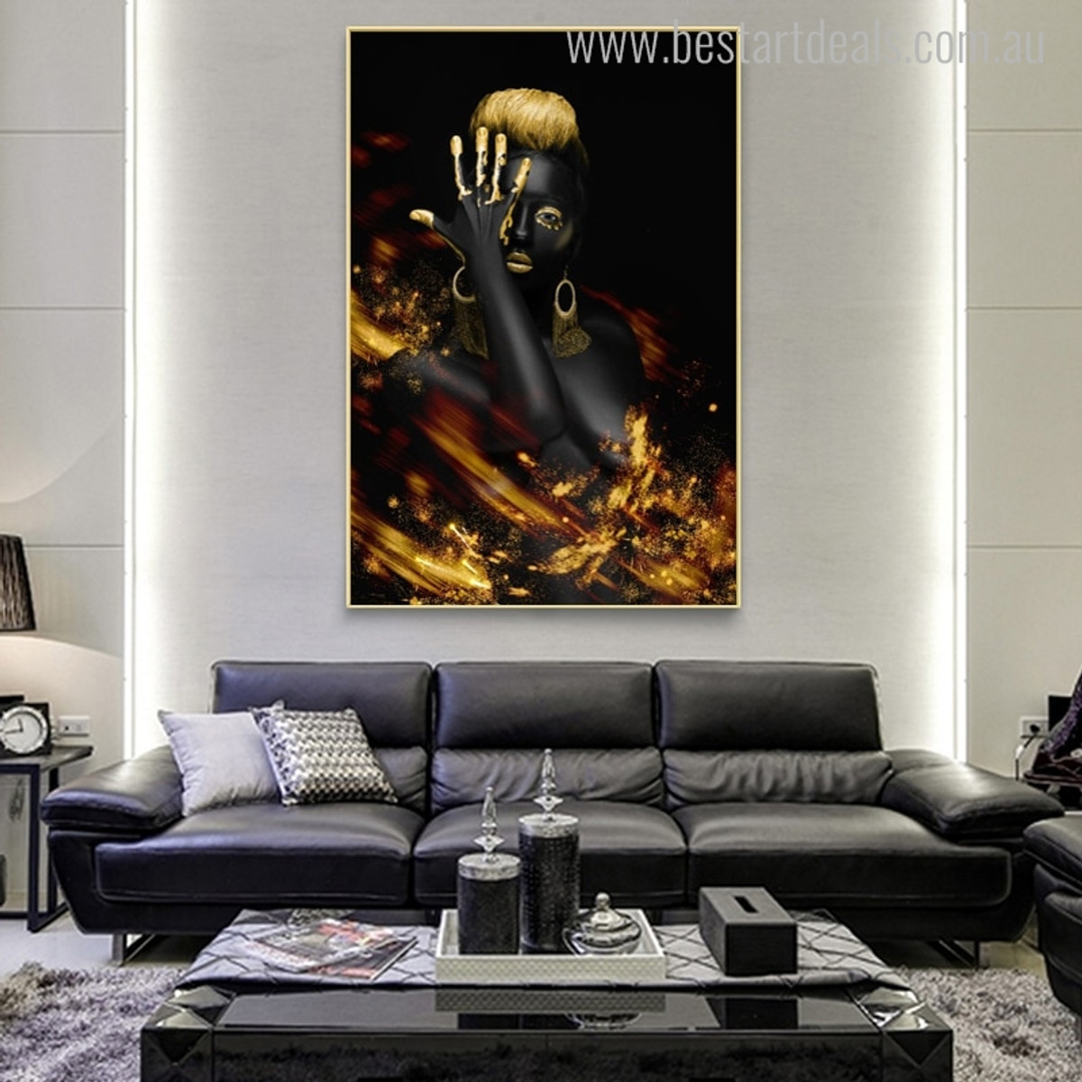 African Girl Nude Figure Modern Wall Art Print for Home Decoration