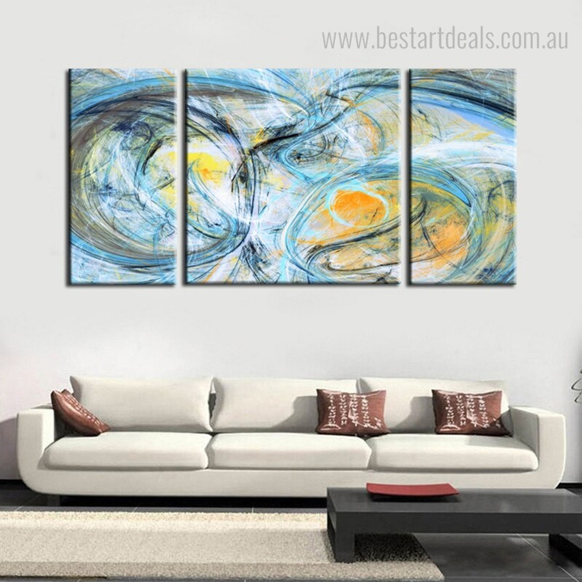 Imaginative Lines Abstract Modern Framed Painting Picture Canvas Print for Lounge Room Wall Molding