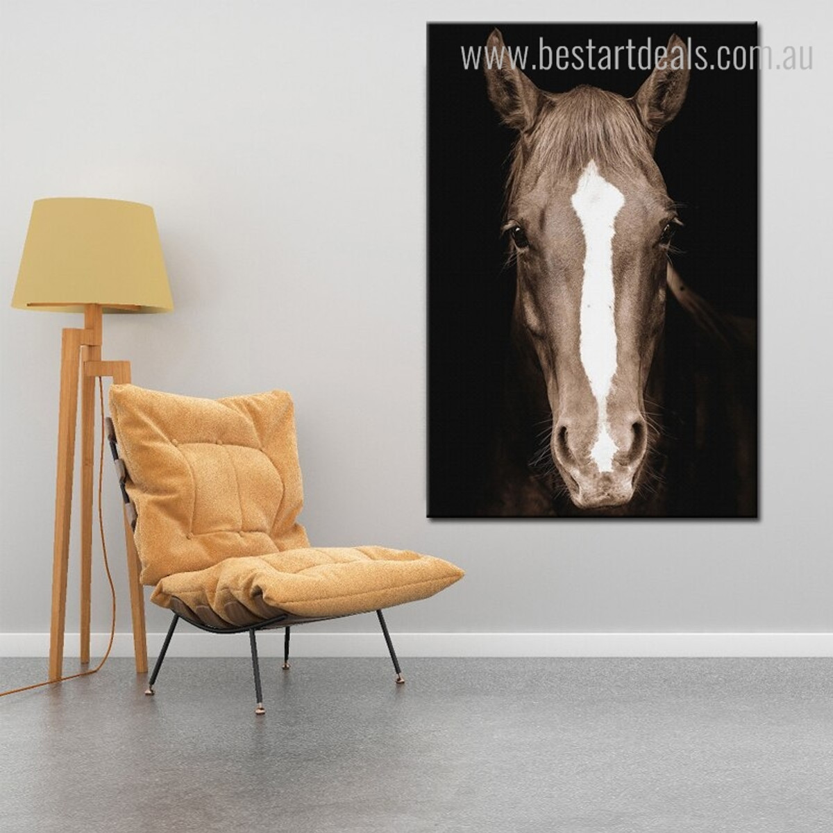 Long Hair Horse Modern Animal Painting Picture Canvas Print for Room Wall Outfit