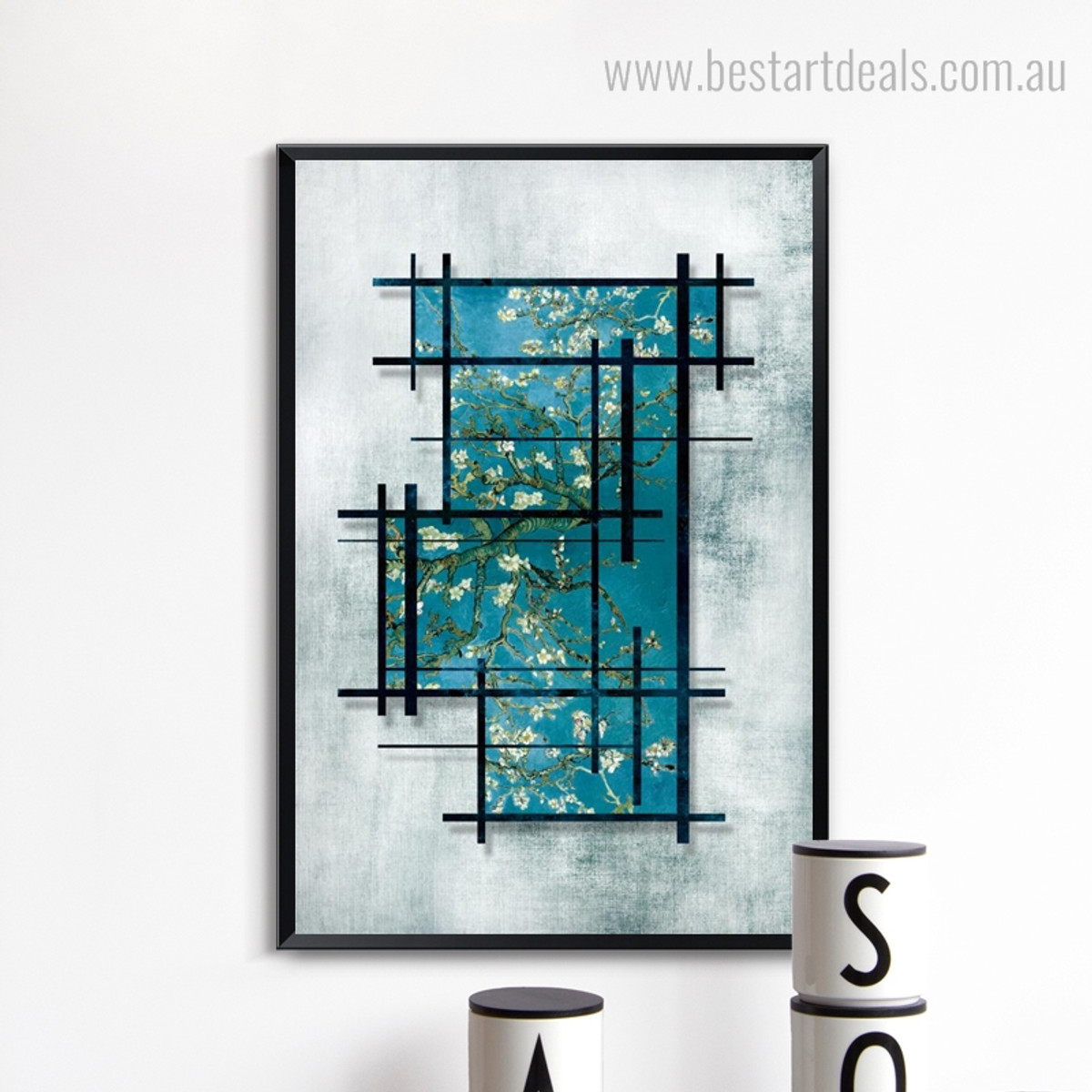 Almond Blossoms Reproduction Impressionist Framed Painting Picture Canvas Print for Room Wall Outfit
