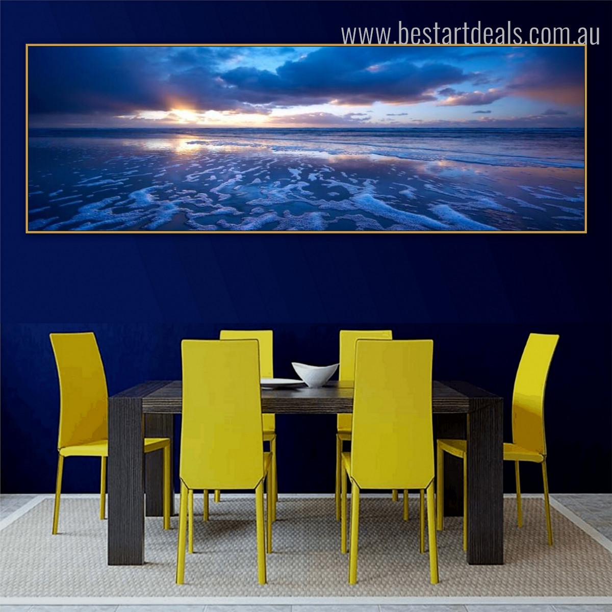 Sunshine Modern Landscapes Panoramic Painting Picture Canvas Print for Dining Room Wall Outfit
