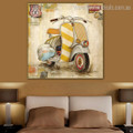 Vespa Para Imprimir Vintage Abstract Framed Portmanteau Picture Canvas Print for Room Wall Decoration