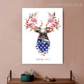 Elf Deer Abstract Animal Floral Nordic Framed Portmanteau Image Canvas Print for Room Wall Assortment