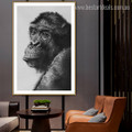 Chimpanzee Modern Animal Framed Painting Photo Canvas Print for Room Wall Decoration