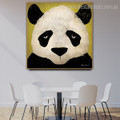 Panda Face Animated Animal Modern Framed Painting Portrait Canvas Print for Dining Room Wall Decor