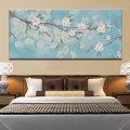 Cherry Blossom Floral Framed Smudge Photo Canvas Print for Room Wall Outfit