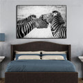 Zebras Animal Modern Framed Painting Picture Canvas Print for Bedroom Wall Outfit