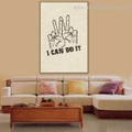 Can Do Abstract Modern Quote Framed Painting Picture Canvas Print for Living Room Wall Outfit