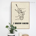 Work Hard Abstract Modern Quote Framed Portmanteau Image Canvas Print for Room Wall Getup