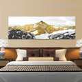 Mountaineers Abstract Panoramic Landscape Framed Vignette Picture Canvas Print for Bedroom Wall Ornament