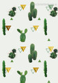 Cactus Bines Abstract Botanical Modern Framed Smudge Portrait Canvas Print