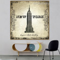 Empire State Building Architecture City Vintage Framed Artwork Photo Canvas Print for Room Wall Decoration