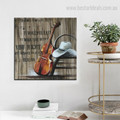 Cello Abstract Music Quote Modern Framed Smudge Portrait Canvas Print for Room Wall Decoration