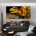 Tyrannosaurus Rex Abstract Animal Framed Portraiture Photo Canvas Print for Room Wall Decor