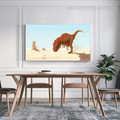 Tyrannosaurus Abstract Animal Framed Scheme Picture Canvas Print for Dining Room Wall Drape