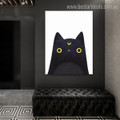 Black Cat Abstract Animal Modern Framed Likeness Portrait Canvas Print for Room Wall Molding