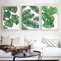 Monstera Banana Petals Botanical Modern Nordic Framed Smudge Picture Canvas Print for Room Wall Decor 