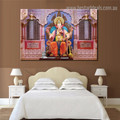 God Ganesh Religious Modern Framed Portmanteau Picture Canvas Print for Room Wall Trimming