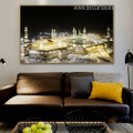 Mecca Mosque Islamic Religious Modern Framed Smudge Picture Canvas Print for Room Wall Finery