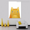 Kitty Cat Abstract Animal Contemporary Framed Tableau Picture Canvas Print for Room Wall Onlay