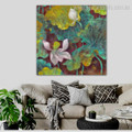 Lilies Burgeon Watercolor Framed Perspective Portrait Canvas Print for Room Wall Embellishment