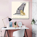 Two Cute Dogs Animal Quote Modern Framed Vignette Portrait Canvas Print for Room Wall Decoration