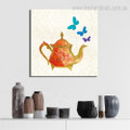 The Kettle Abstract Modern Framed Vignette Portrait Canvas Print for Room Wall Decoration
