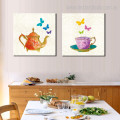 Kettle Cup Abstract Modern Framed Painting Picture Canvas Print for Room Wall Tracery