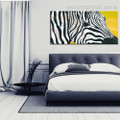 Abstract Zebra Animal Framed Smudge Picture Canvas Print for Room Wall Drape