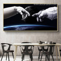 Astronaut Landscape Framed Likeness Photo Canvas Print for Dining Room Wall Decor