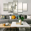 White Horse Animal Modern Framed Painting Portrait Canvas Print for Room Wall Getup