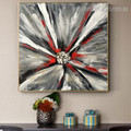 Black Petals Abstract Botanical Modern Framed Handmade Painting Picture Canvas Print for Room Wall Flourish