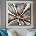 Black Petals Abstract Botanical Modern Framed Handmade Painting Picture Canvas Print for Room Wall Adornment