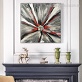 Black Petals Abstract Botanical Modern Framed Handmade Painting Picture Canvas Print for Room Wall Decor