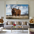 Yak Animal Modern Framed Portmanteau Image Canvas Print for Room Wall Flourish