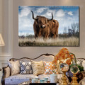 Yak Animal Modern Framed Portmanteau Image Canvas Print for Room Wall Finery