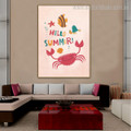 Crab Animal Kids Quote Modern Nordic Framed Portmanteau Portrait Canvas Print for Room Wall Decor