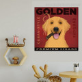 Golden Retriever Animal Typography Modern Framed Portraiture Picture Canvas Print for Room Wall Outfit