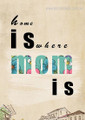 Where Mom Typography Illustrated Modern Nordic Framed Portmanteau Image Print