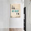 Where Mom Typography Illustrated Modern Nordic Framed Portmanteau Image Print for Wall Hanging Decor