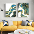 Gilded Abstract Contemporary Framed Artwork Picture Canvas Print for Room Wall Embellishment