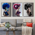 Florist Hat Abstract Figure Framed Effigy Image Canvas Print for Room Wall Outfit