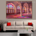 Pink Mosque Islamic Religious Contemporary Framed Effigy Image Print for Room Wall Flourish