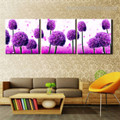 Purple Ficus Botanical Modern Framed Artwork Photo Canvas Print for Wall Decor