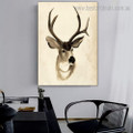 Antelope Animal Modern Framed Painting Portrait Canvas Print for Room Wall Tracery