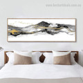 Fells Abstract Panoramic Contemporary Framed Effigy Picture Canvas Print for Wall Drape