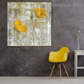 Yellow Poppy Abstract Floral Contemporary Framed Painting Pic Canvas Print for Room Wall Decor