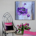 Purple Bloom Abstract Contemporary Framed Painting Picture Canvas Print for Wall Hanging Decor