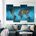 Water Soil Map Abstract Modern Framed Painting Portrait Canvas Print for Room Wall Outfit